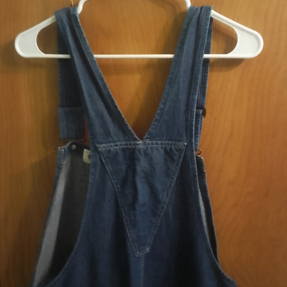 Classic Dark Wash Mens Red Cap Bib Denim Overalls 34/32 - Picture 8 of 16
